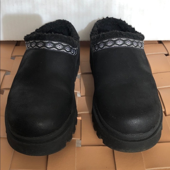 SKECHERS Shindigs Comfy Hour Clogs w. Faux Sherpa Lining Black Size 7.5 - Picture 5 of 9